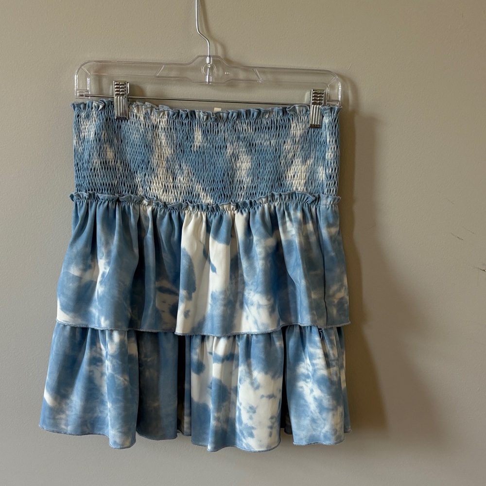 Hanna Banana Girls size 14 Blue tye dyed ruffle skirt